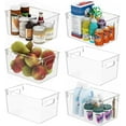 6 Pack Large Clear Organizer Bins, Plastic Bins Pantry Organizer Bins