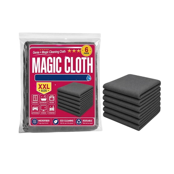 6 Pack Large Microfiber Cleaning Rags 16x12 Inch Lint Free Washable Cloths for Glass Cookware Car Screens Streak Free
