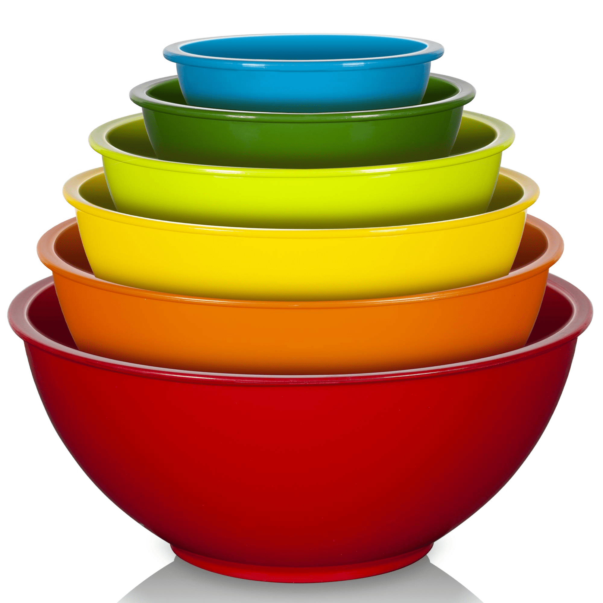 Youngever 6 Pack Large Plastic Mixing and Serving Bowls, Plastic Nesting  Bowls Set - 120OZ, 80OZ, 50OZ, 32OZ, 22OZ, 12OZ (Coastal Colors)