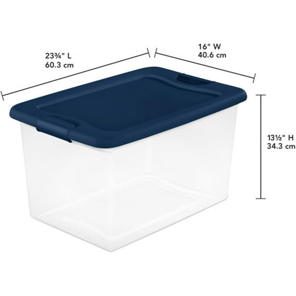 6-Pack Large Plastic Storage Bins with Lids, 64 Qt, Stackable Organizing Containers for Closet, Bathroom, Office