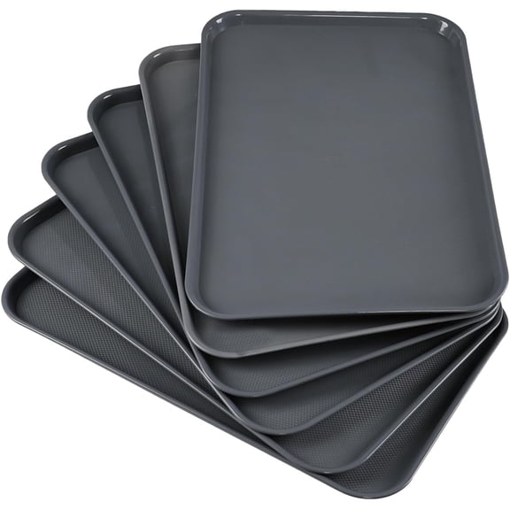 6-Pack Large Serving Trays Boot Shoe Trays, Plastic Multipurpose Tray, 25.2" X 17.5"