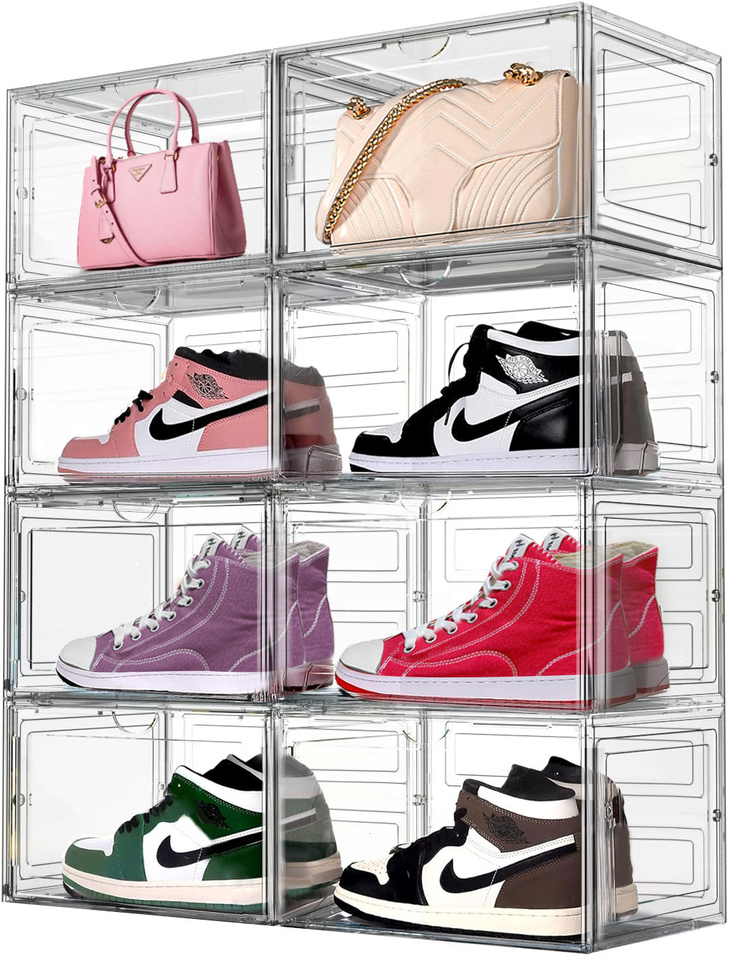 Wuzstar 20 Pcs Shoe Storage Boxes,Stackable Sneaker Cases Organizer