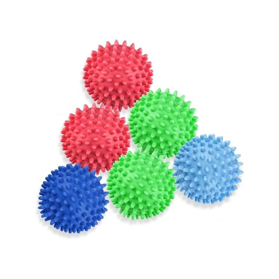 6 Pack Laundry Balls For Dryer Reusable Plastic Pellet Packs Fabric Soften Reduce Wrinkle Less Static Cling