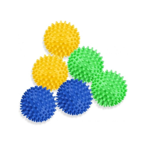 6 Pack Laundry Balls For Dryer Reusable Plastic Pellet Packs Fabric Soften Reduce Wrinkle Less Static Cling