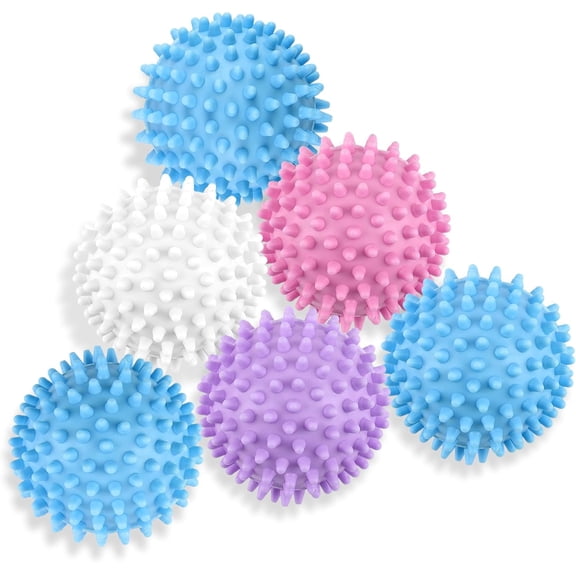 6 Pack Laundry Balls for Dryer, Dryer Balls Laundry Reusable, Dryer Ball Plastic Pellet Packs for Fabric Soften, Reduce Wrinkle and Less Static Cling