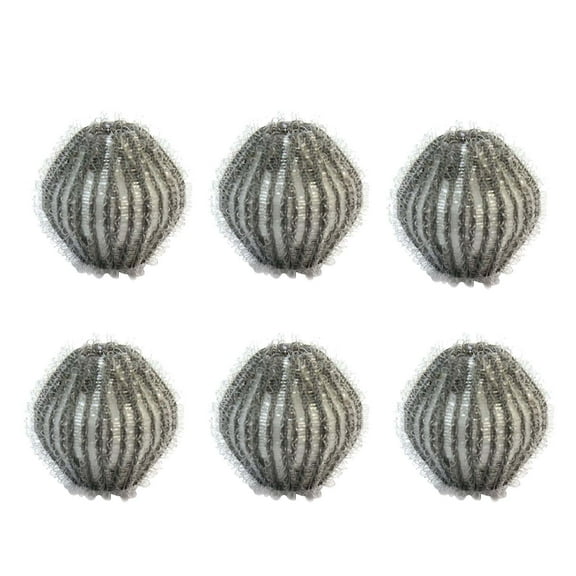 6-Pack Laundry Lint Remover Balls | Hair & Fluff Catcher for Washing Machine | Nylon Wash Balls for Cleaner & Brighter Clothes | 3.5cm Reusable Cleaning Balls