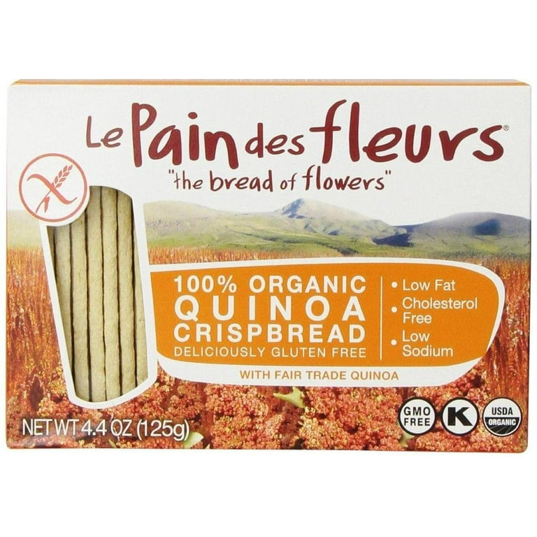 6 Pack : Le Pain Des Fleurs Crispbread, Quinoa, 4.4 Ounce : Packaged  Flatbread Snack Crackers 