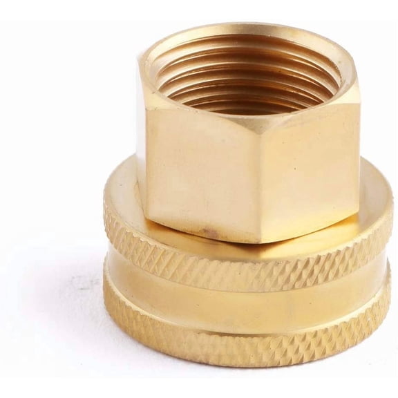 (6 Pack Lead-Free Brass Garden Hose Threaded 3/4 to 1/2 NPT Fitting Connect, Green Thumb Quick Swivel Connector Adapter,Double Female Thread Size 3/4" x 1/2" NPT Pipe
