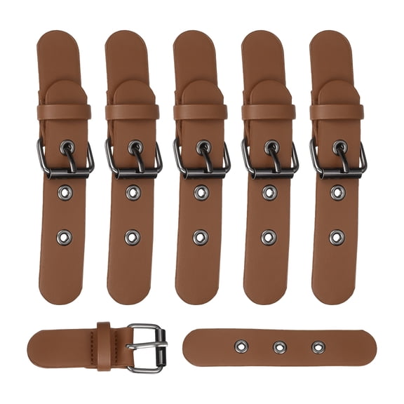 6 Pack Leather Snap Buckle Lock, 4.3"-5.5" Long Sew on Toggle Closure Buckle Alloy Leather Clasp Fasteners Replacement Snap Toggle for Cloak DIY Craft Sewing, Brown/Gunmetal