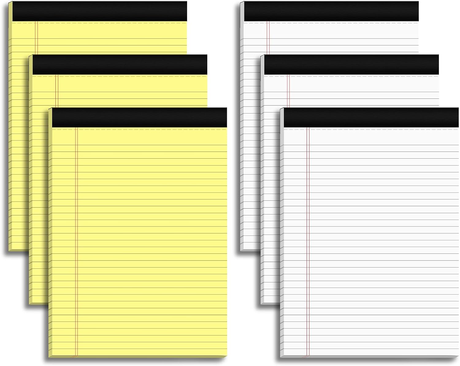 6 Pack Legal Pads 5x8 College Ruled Notepads for Homework, 30 Sheets