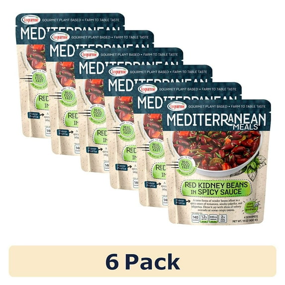 (6 Pack) Legurme Ready to Eat Red Kidney Beans in Spicy Sauce, Gluten Free, Plant Based, Vegan, NO Preservatives, NO Colorants, NO Artificial Flavors, 14 oz