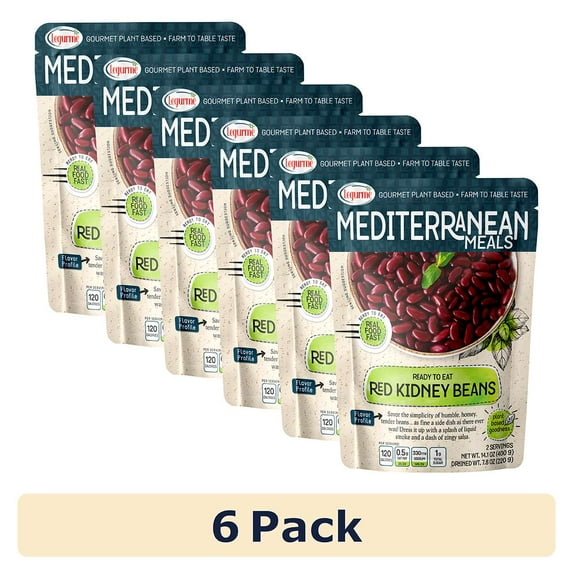 (6 Pack) Legurme Ready to Eat Red Kidney Beans, Gluten Free, Plant Based, Vegan, NO Preservatives, NO Colorants, NO Artificial Flavors, 14.1 oz