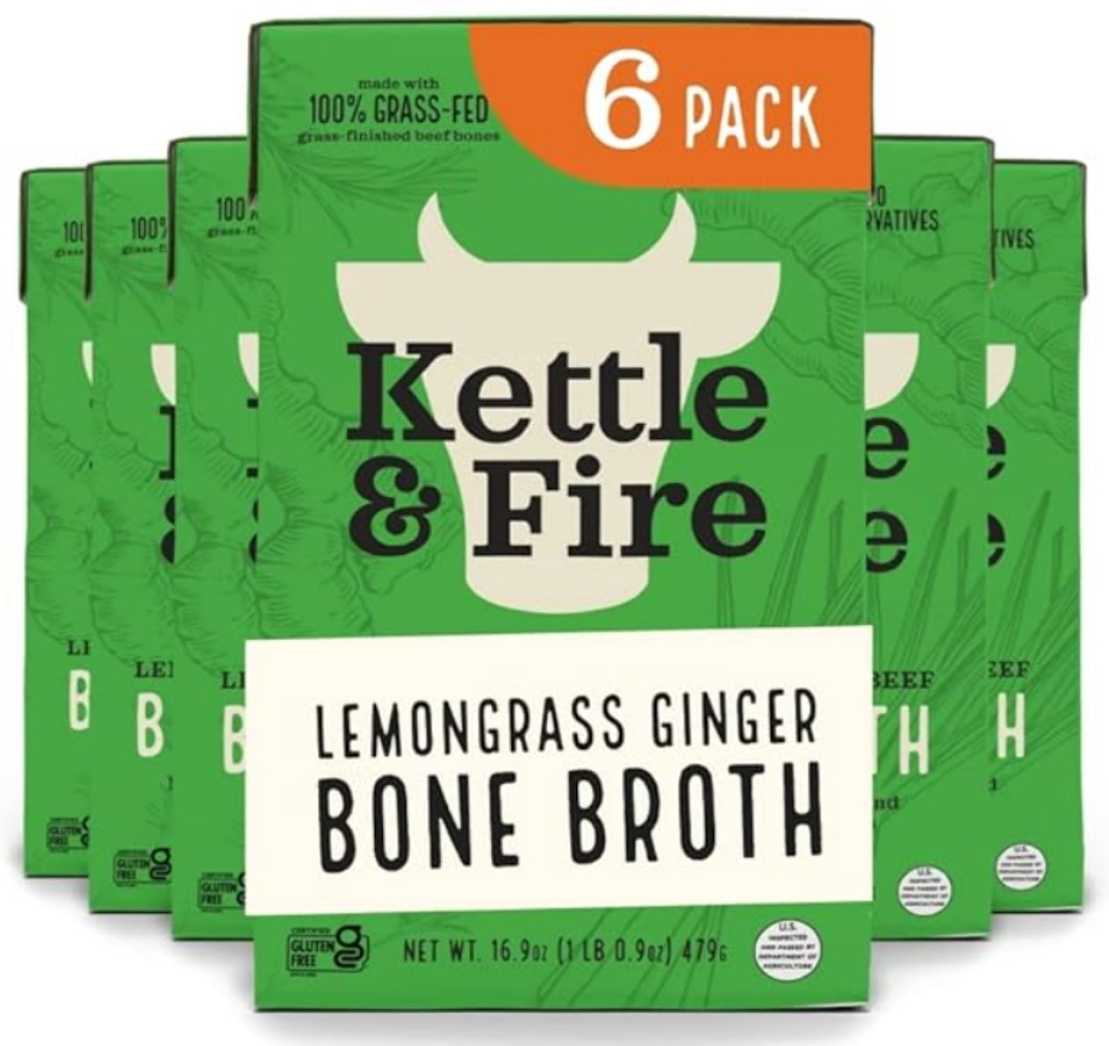 6 Pack: Lemongrass Bone Broth 16oz