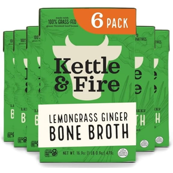 6 Pack: Lemongrass Bone Broth 16oz
