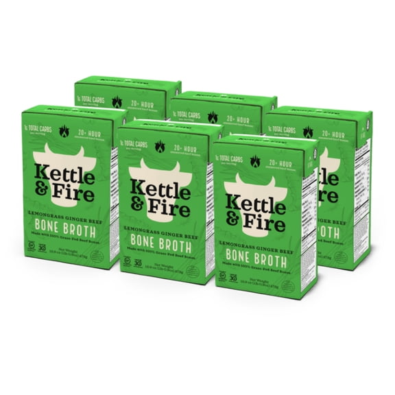 Kettle & Fire Lemongrass Ginger Beef Bone Broth 16.9 oz