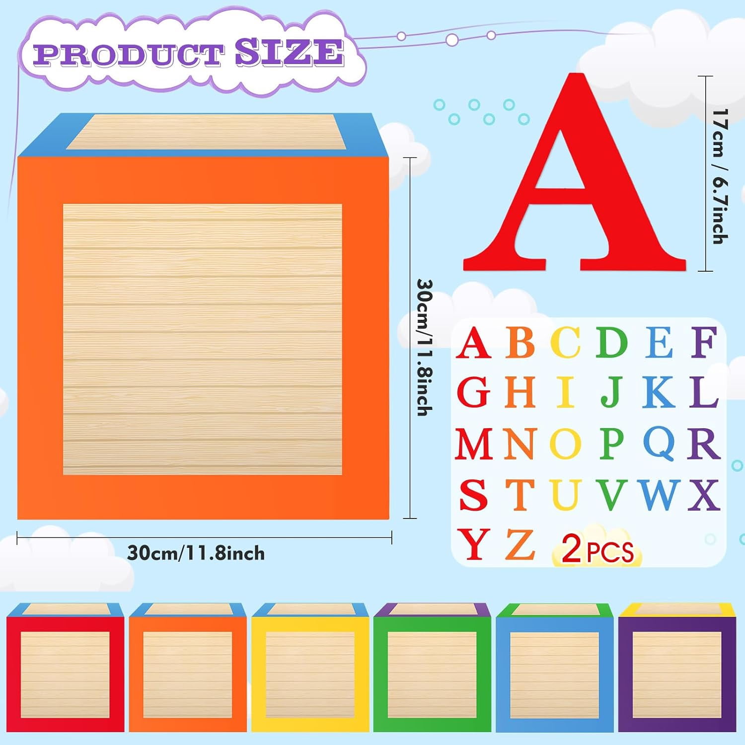 6 Pack Letter Boxes Party Decoration Set, Colorful Balloon Boxes with ...