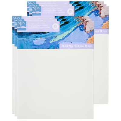 22" x 28" Level 1 Back Stapled Traditional Canvas by Artist's Loft - Acid Free Cotton Canvas for Paint - Acrylic - & Oils - Bulk 6 Packs