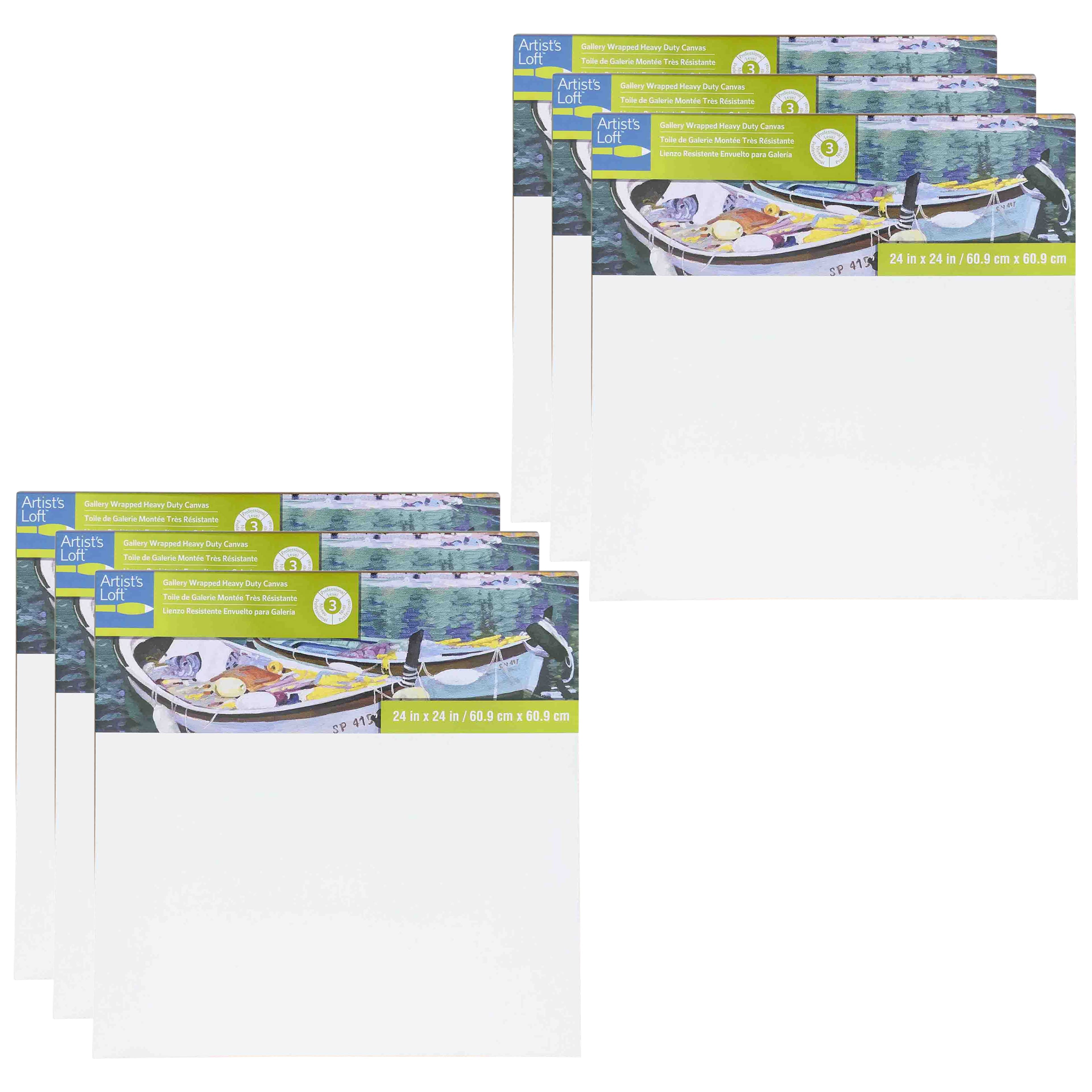 6 Pack Level 3 Gallery Wrapped Heavy Duty Canvas by Artist's Loft