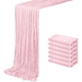 thumbnail image 1 of 6 Pack Light Pink Cheesecloth Table Runner 20 x 120 inch Gauze Table Runners 10 FT Long,Semi Sheer Boho Cheese Cloth Fabric Table Runner Bulk for Wedding,Party,Baby Shower,Bridal Shower Decoration, 1 of 7