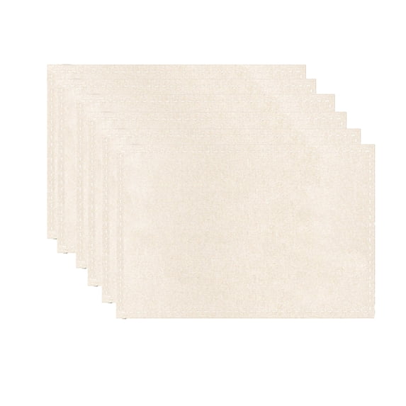 6-Pack Linen Placemats, Stain and Heat Resistant Table Mats for Dining Table, B