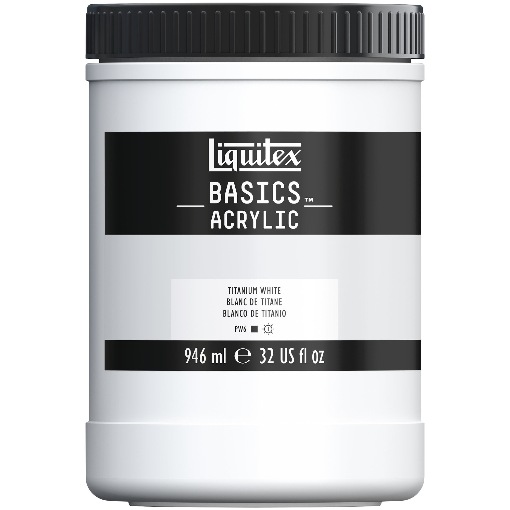 Liquitex BASICS Titan White Acrylic Paint Jar, 32oz., 6 Pack