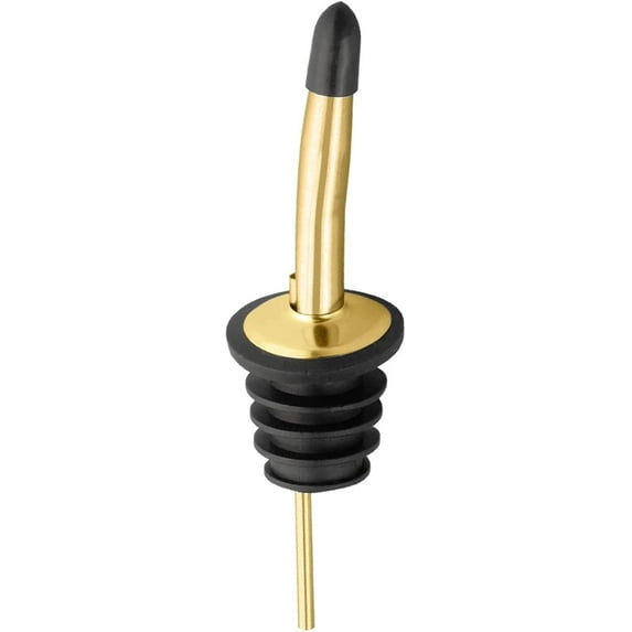 6 Pack Liquor Bottle Pourers, Liquor Pour Spout for Liquor Bottles, Stainless Steel Olive oil Dispenser Spout, Alcohol Pourer Spouts Dust Caps Covers, Gold