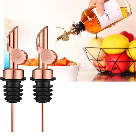 6 Pack Liquor Pour Spout With Dust Caps - Bottle Pourers for Alcohol, Olive Oil - Speed Pourers, Bar Bartender Accessories