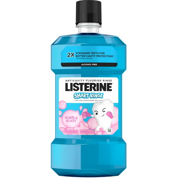 6 Pack - Listerine Smart Rinse Kids Fluoride Anticavity Mouthwash, Bubble Blast Flavor, 500 mL 1 ea