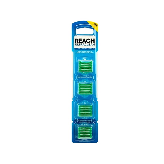 6 Pack Reach Ultra Clean Access Flosser Mint Refill Heads 28 Count Each