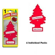 6 Pack Little Trees Wild Cherry Scent Car and Home Air Fresheners