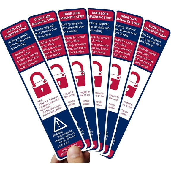 Lockdown Magnetic Strips Door Security Devices Thin Magnetic Strips School Office Emergency Easy Quick Lock Door Latch Wite 6 Pack