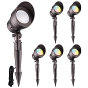 6 Pack 5CCT Low Voltage LED Landscape Spotlight, 12V-24V AC/DC Die-cast Aluminum Low Voltage Garden Lights, CRI90+ IP65 Waterproof for Outdoor Yard Bush, Bronze