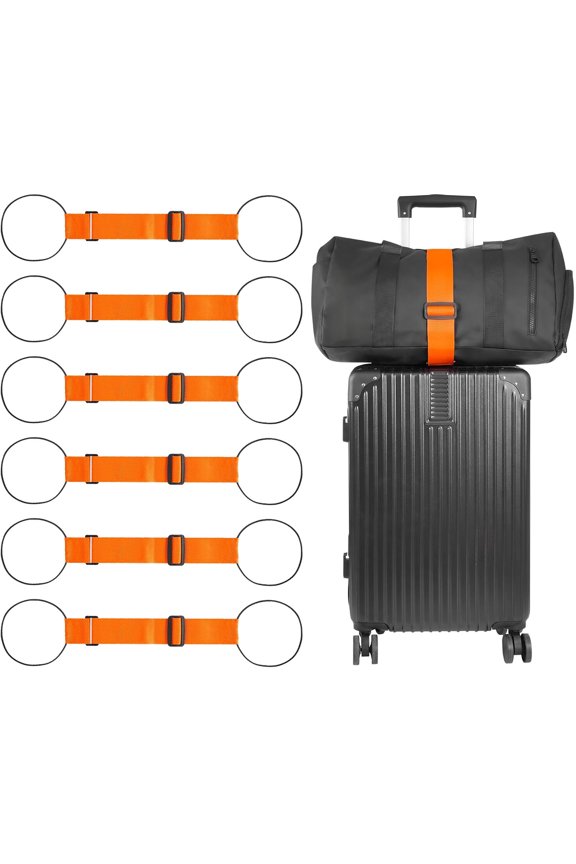 6 Pack Luggage Straps For Suitcases, Bag Strap Adjustable Bungee Elastic Belt to Connect Two Suitcases, Travel Essentials