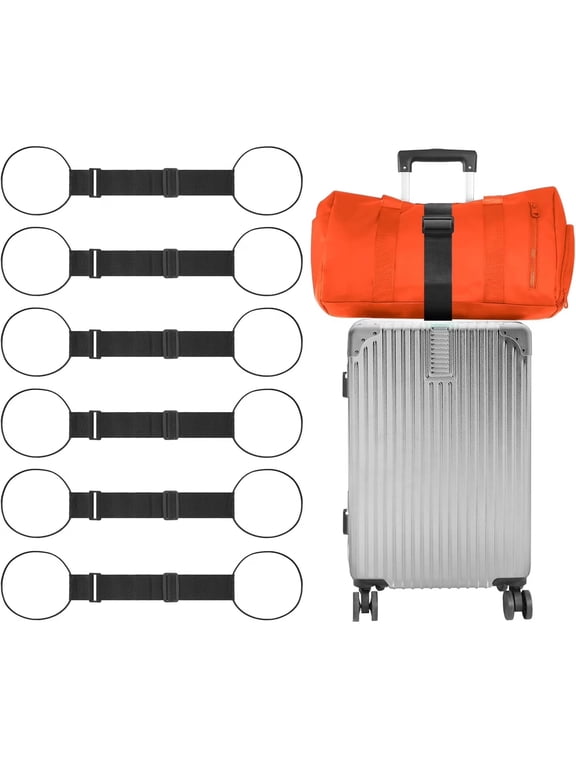 6 Pcs Adjustable Luggage Bungee Straps, Elastic Suitcase Connector Belt for Attaching Duffle Bags