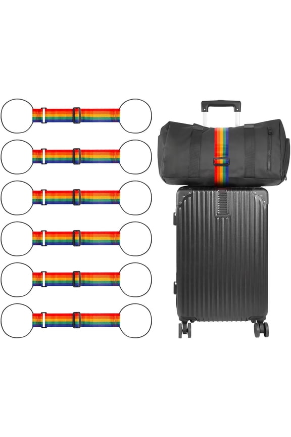 6 Pack Adjustable Luggage Bungee Straps, Elastic Suitcase Connector Belt for Attaching Duffle Bags