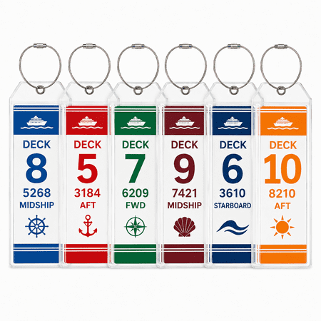 6 Pack Luggage Tags Travel Essentials & Cruise Essentials for NCL, Princess, Carnival, Royal Caribbean & Celebrity Cruise Ships price history and forecast - STARFINGER