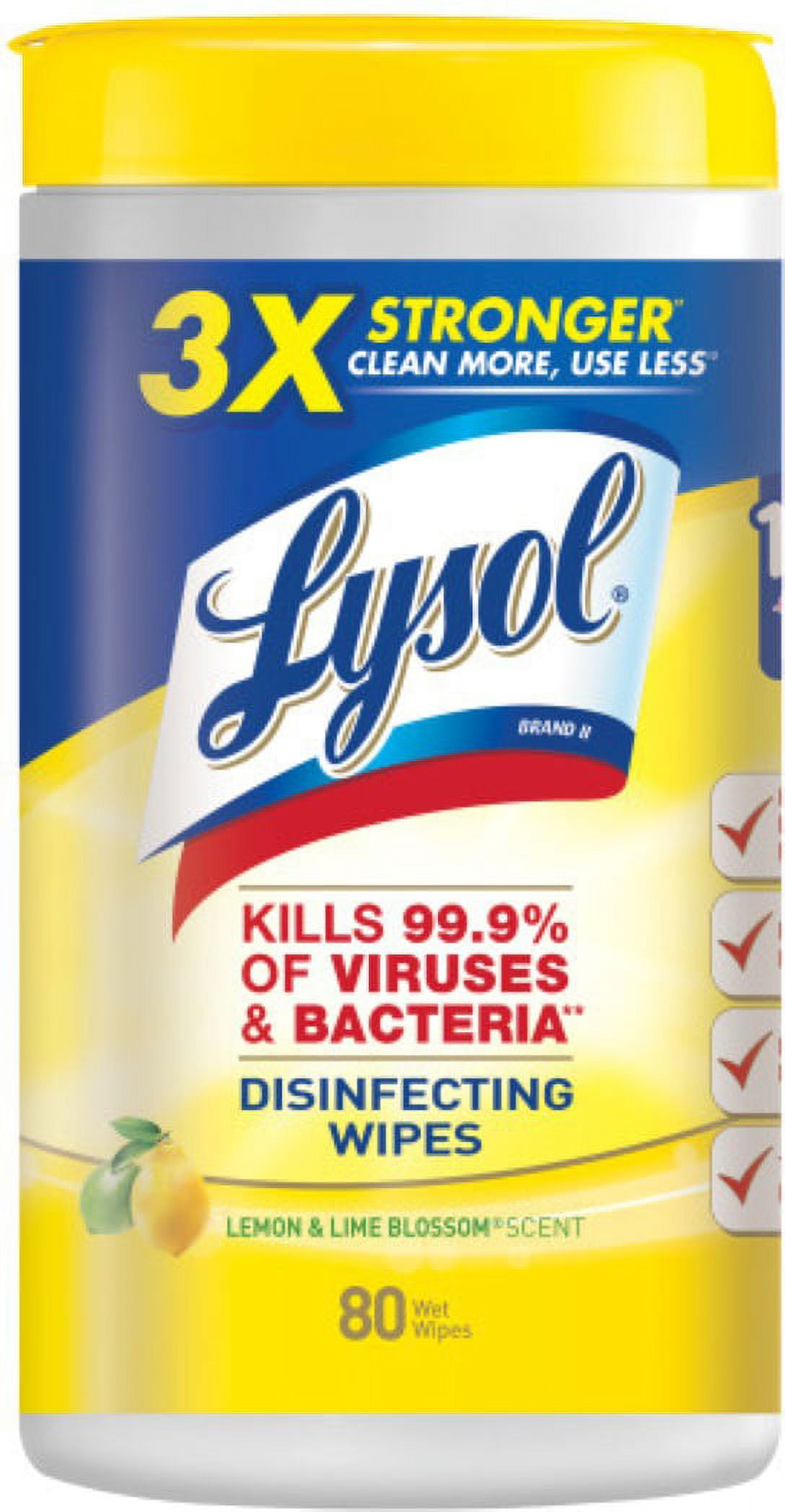 6 Pack - Lysol Disinfecting Wipes, Lemon & Lime Blossom 80 ct