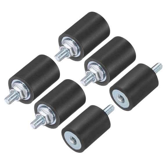 6 Pack M4x10mm Thread Studs Rubber Shock 15x20mm Male Female 6 Pack M4 Lock Nuts