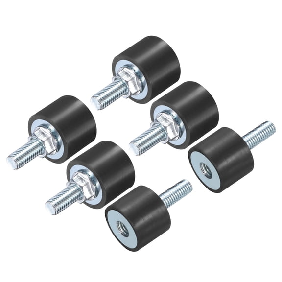6 Pack M8x23mm Thread Studs Rubber Shock 25x20mm Male Female 6 Pack M8 Lock Nuts