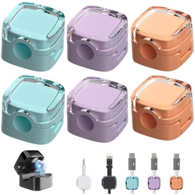 6 Pack Cable Clips,2024 New Cord Holder for Nightstand