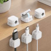 6 Pack Magnetic Cable Clips [Cable Smooth Adjustable] Cord Holder, Under Desk Cable Management, Adhesive Wire Holder Keeper Organizer for Home Office Desk Phone Car Wall Desktop Nightstand
