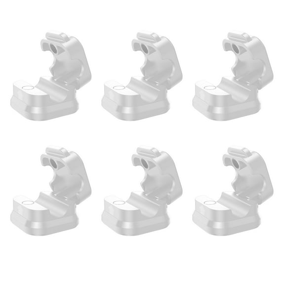 6-Pack Magnetic Cable Organizer - 4.53x3.94in Plastic Cord Clips for Desktop/Wall Mounted Cable Management (White)