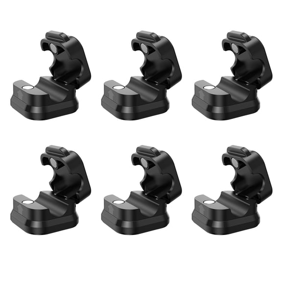 6-Pack Magnetic Cable Organizers - Wall-Mounted or Desktop Cord Clips, Punch-Free Design for Data, Headphone, and Plug Management