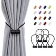 thumbnail image 1 of 6 Pack Magnetic Curtain Tiebacks 16 Inch Modern Handmade Weave Rope Curtain Holdbacks Convenient Decorative Curtain Drape Tie Backs for Home and Office Window Drapery (Black), 1 of 1