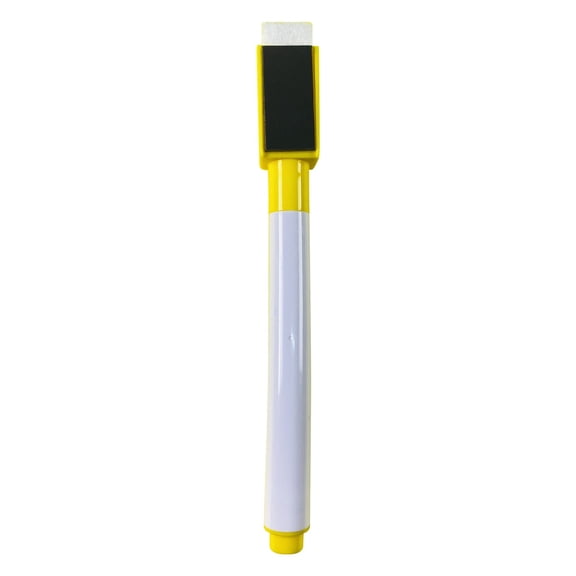 6 Pack Magnetic Dry Erase Markers Yellow with Eraser Cap, Low-Odor Whiteboard Markers for Classroom Home Office, 2ml Ink