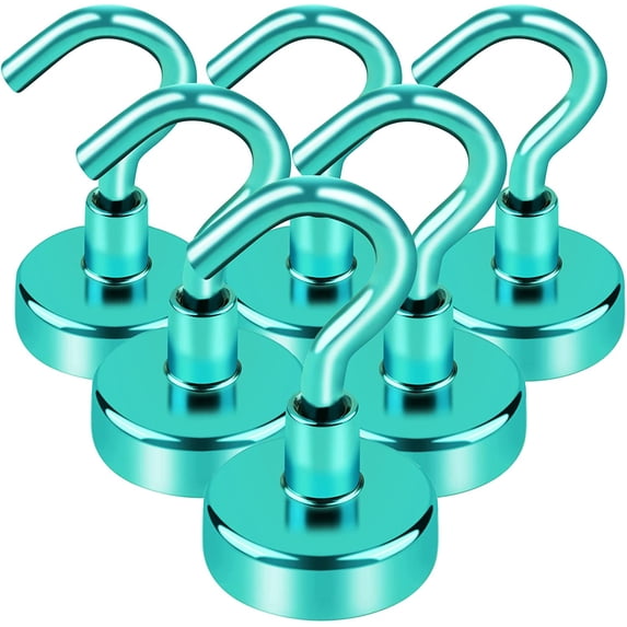 6 Pack Magnetic Hooks for Cruise Cabin, Hooks Magnets for Hanging, Fridge, Classroom, Refrigerator, Ceiling, Office,