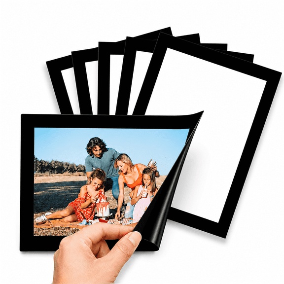 6-Pack Magnetic Photo Frames with Black Border, 4 x 6 Inch Magnet Picture Pockets for Refrigerator, Locker, Home, Office and School