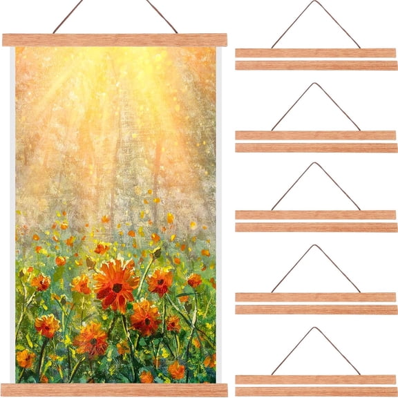 6 Pack Magnetic Poster Frame Hanger Light Wooden Frame,12 Inch,Wood