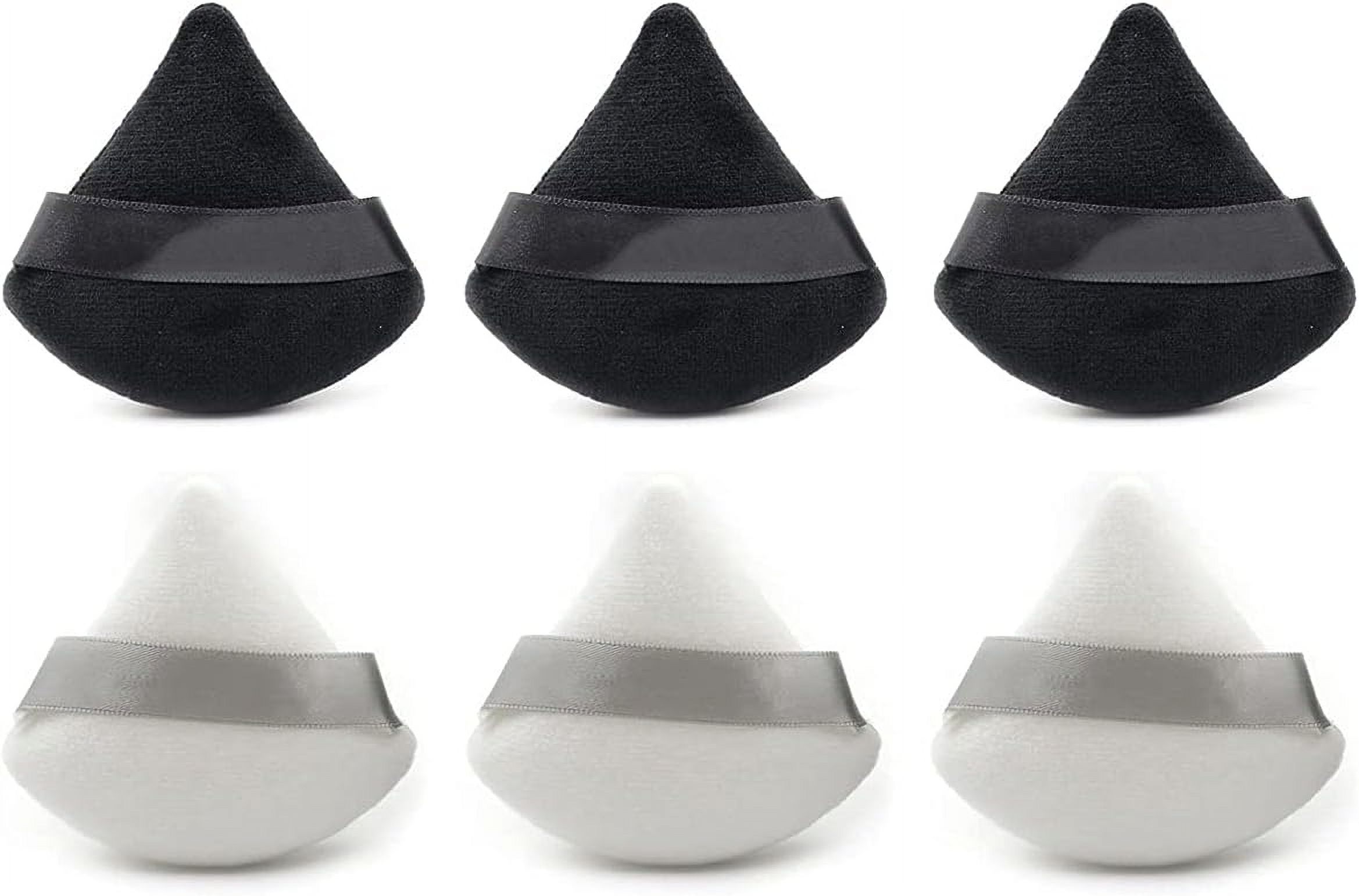 6 Pack Makeup Powder Puffs, Pure Cotton Powder Puff, 2.8inch Triangle Shape Cosmetic Applicator