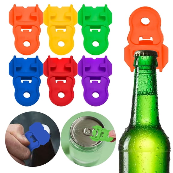 6 Pack Manual Easy Can Opener Set - Soda Beer Cola Beverage Can Openers with Plastic Beverage Cover Protector,Non-Slip Grip for Safe Opening